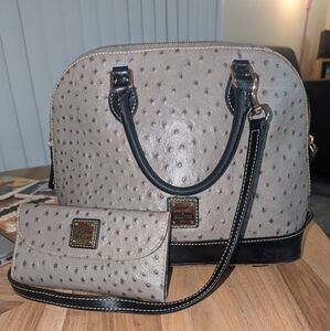 Dooney & Bourke Ostrich Domed Satchel and Wallet